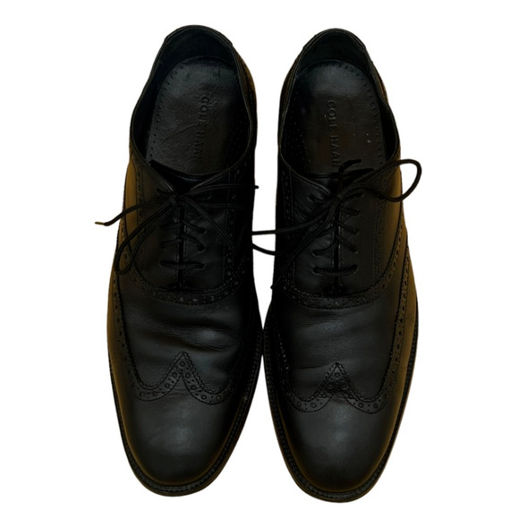 Cole Haan Mens Wingtip Oxford Shoes Dress Black Leather C12209 Lace Up 11